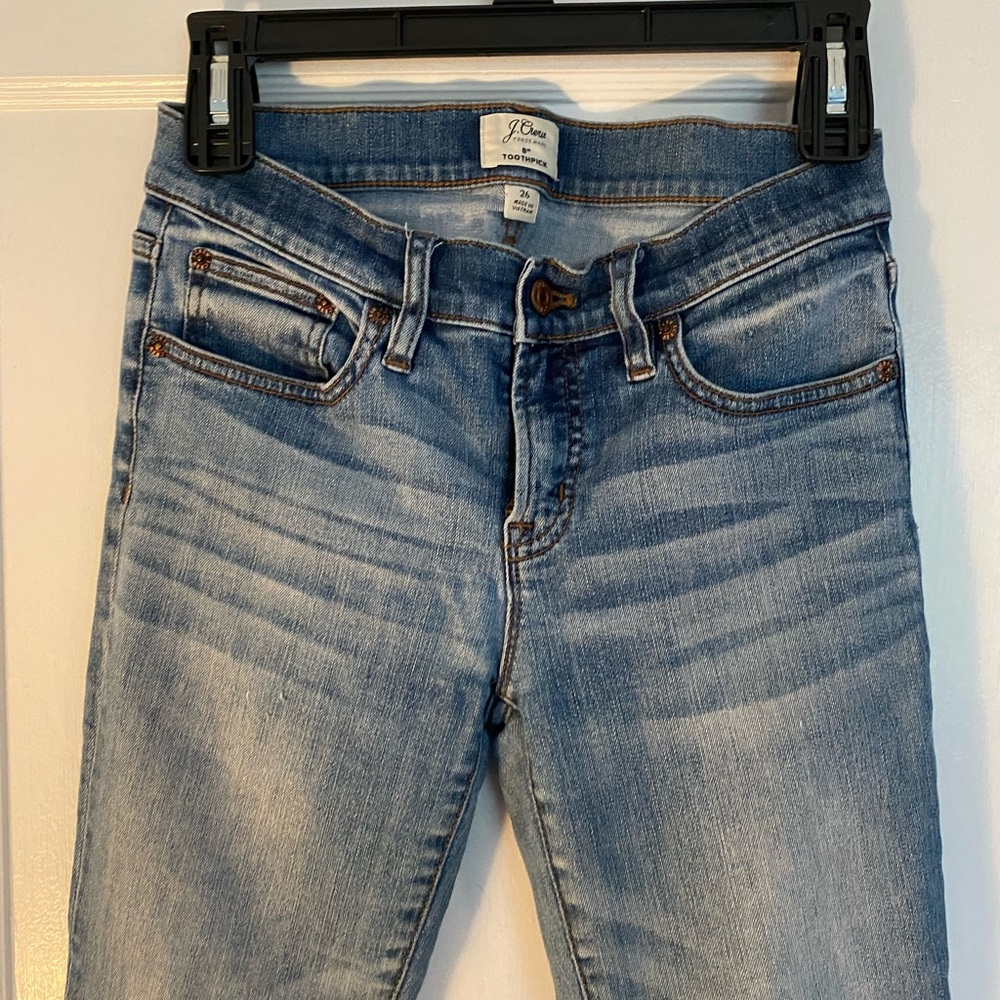 JCrew 8in Toothpick Jeans (size 26)